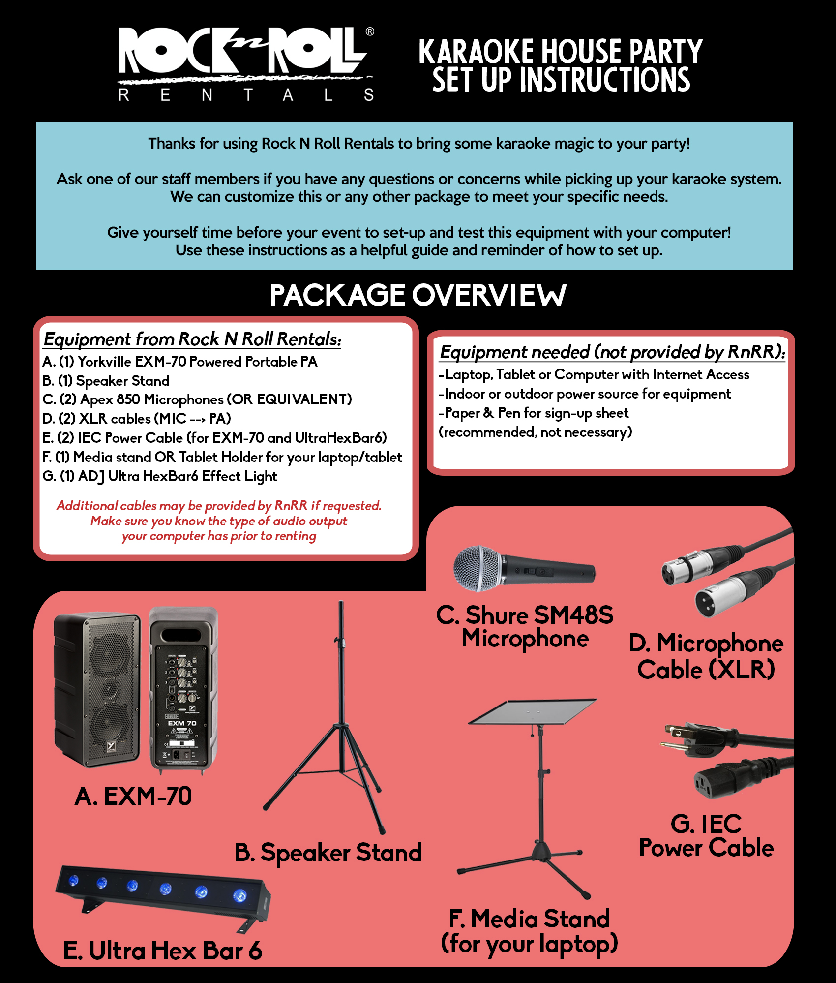 Karaoke Set Up Instructions